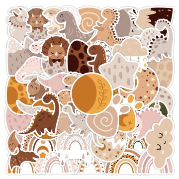 Boho Rainbow Dinosaur Stickers - Aesthetic Graffiti Decals for Phone Bike