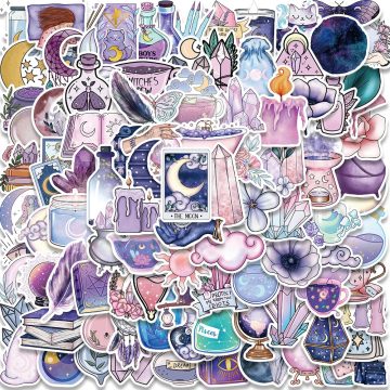 Boho Witchy Tarot Astrology Stickers for Laptop, Scrapbook, Phone