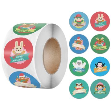 Merry Christmas Santa Stickers Scrapbook Gift Packaging Stationery