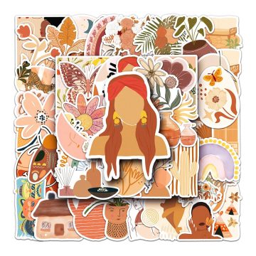 Bohemian Aesthetic Stickers - Cartoon Decals for DIY Decor & Devices