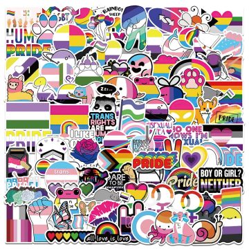 Gay Pride Rainbow Bisexual LGBTQ Stickers For Water Bottle Laptop Phone