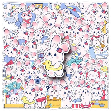 Strawberry Bunny Cute Animal Cartoon Stickers