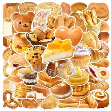 Bakery Food Stickers - Bread Cakes Baked Goods Decals