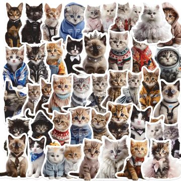 Kawaii Cat Stickers - Animal Decals for Notebook Diary Fridge