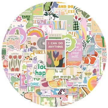 Aesthetic Flowers Danish Pastel Stickers for Luggage & Electronics