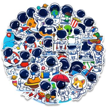 Universe Outer Space Astronaut Alien Stickers for Skateboard Phone