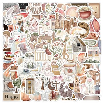 Vintage Retro Cartoon Art Stickers - INS Style Decals for Motorcycle & Tech