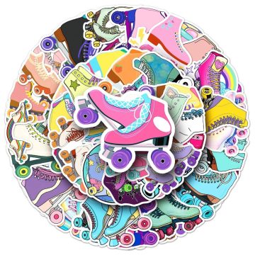Roller Skates Cartoon Stickers - Sports Decals for Luggage Skateboard Bike