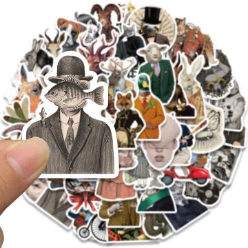Dark Art Animal Retro Fancy Person Sticker Pack