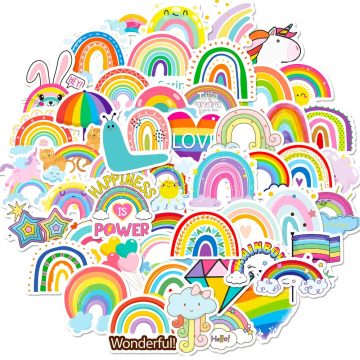 Rainbow Bridge Cartoon Stickers for Skateboard Fridge