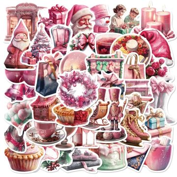 Kawaii Christmas Deer Santa Stickers for Skateboard Suitcase
