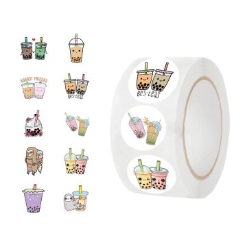 Cartoon Pearl Milk Tea Reward Stickers for School Students Scrapbooking