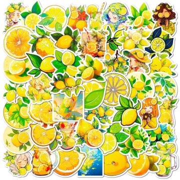 Lemon Fresh PVC Stickers - Aesthetic Korean Stationery Scrapbooking Supplies for Kids