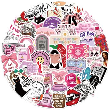 Dark Romance Reader Cartoon Stickers for Car Kindle