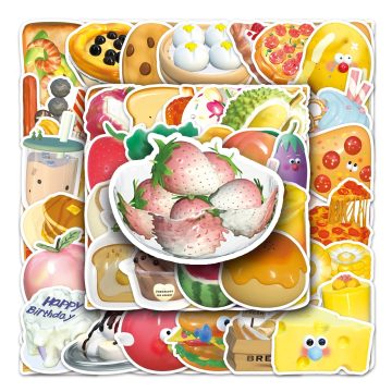 3D Cartoon Food Stickers for Skateboard and Snowboard Decor