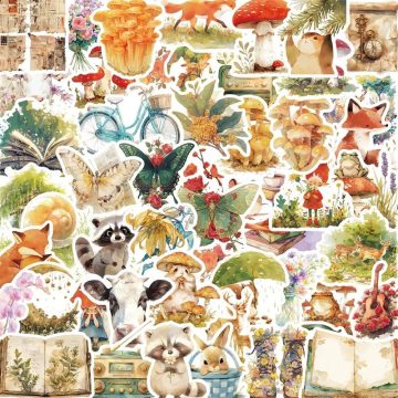 Fairy Tale Animal Colored PVC Sticker Pack - Aesthetic Scrapbooking Stationery Hand Accounting