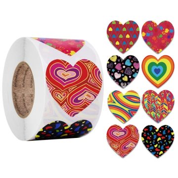 Heart-Shaped Seal Stickers for Gifts & Weddings
