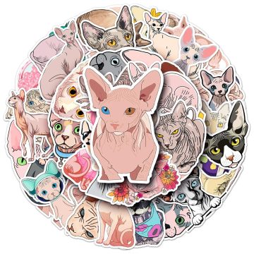 Sphynx Cat Cute Animal PVC Waterproof Stickers