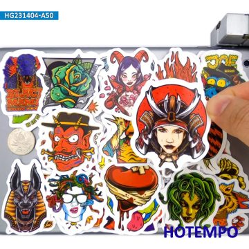Cthulhu and Zombie Skull Gothic Stickers for Skateboards