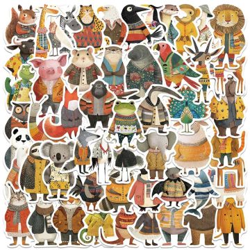 Animal Illustration Stickers - Waterproof Decals for Bike Phone
