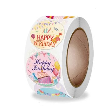 Happy Birthday Gift Stickers DIY Party Sealing Labels and Handmade Stationery Decoration