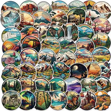 Travel Landmark Graffiti Stickers for Laptop Suitcase