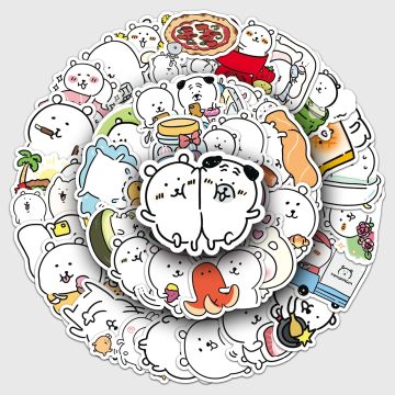 Cute Bear Cartoon Waterproof Vinyl Stickers for Skateboard and Snowboard