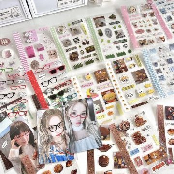 Japanese Y2K Transparent Stickers Cute Scrapbooking and Journal Decoration