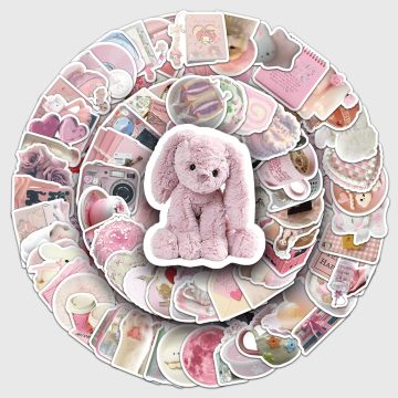 Pink Cartoon Stickers Waterproof Vinyl Decals for Skateboard and Snowboard