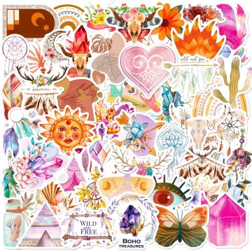 Bohemian Cartoon Graffiti Stickers for Helmet, Wall, DIY Decor