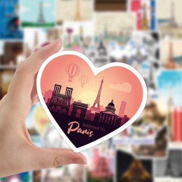 Paris Landscape Buildings Stickers - Famous PVC Waterproof Decals DIY