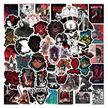 Berserk Anime Stickers for Laptop, Phone, Car, Scooter, Water Bottle, Suitcase, Fridge