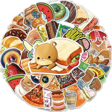 Cartoon Food Waterproof Vinyl Stickers for Skateboard and Snowboard