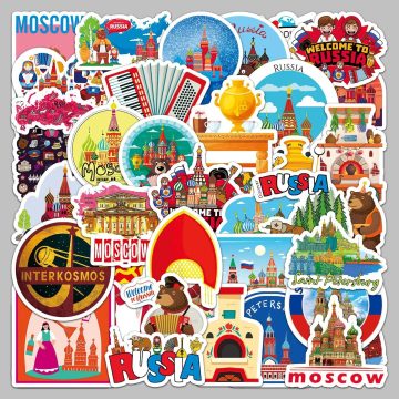 Cartoon Outdoor Travel Graffiti Stickers for Helmet, Wall, DIY Decoration
