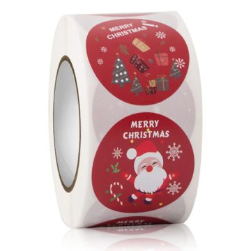 Merry Christmas Elk Snowman Gingerbread Stickers for Gift Wrapping