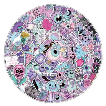 Cute Colorful Gothic Graffiti Halloween Decorative Stickers