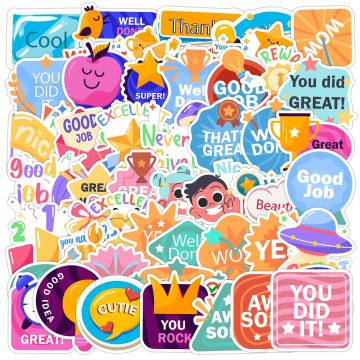 Cartoon Student Award Stickers for Helmet, Wall, DIY Decoration