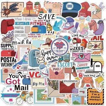Cartoon Postman Stickers for Kids, Laptop, Luggage, Skateboard, Scrapbook