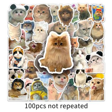 Kawaii Cats Stickers - Cute Kitten Decals for Phone, Laptop, Scrapbook, Fridge