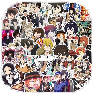 Bungou Stray Dogs Anime Waterproof Stickers - Cartoon Graffiti Decals for Skateboard Phone Case