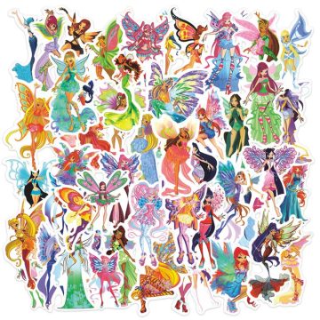 Cartoon Butterfly Fairy Waterproof Graffiti Stickers for Luggage Electronics