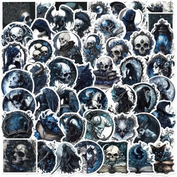 Gothic Magic Skull PVC Aesthetic Stickers for DIY Decoration