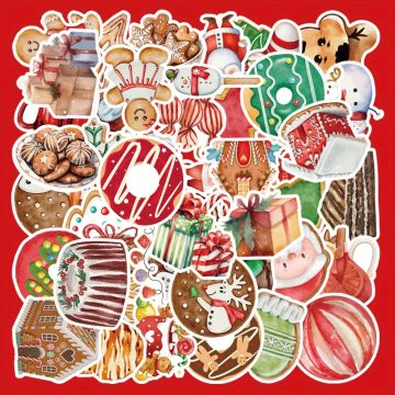 Christmas Food Graffiti Stickers for Helmet, Wall, and DIY Decoration