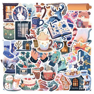 Winter Christmas Graffiti Stickers - Cute Waterproof Decals for Scrapbook Helmet