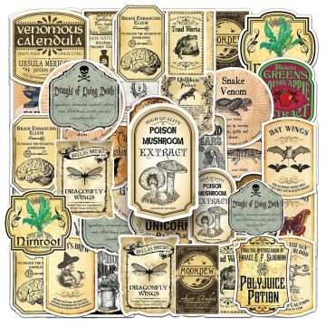 Vintage Magic Potion Label Sticker Pack