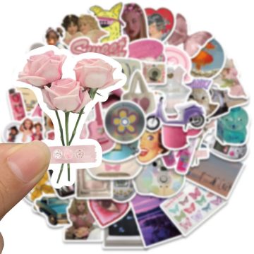 Y2K Harajuku Cartoon Stickers - Girls Aesthetic Graffiti Decals for Motorcycle Wall