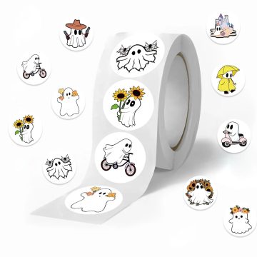 Cute Ghost Reward Stickers Roll for School Teachers Kids Students