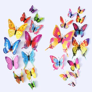 3D Butterfly Wall Stickers Home Magnet Decal Set