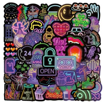 Funny Bike Stickers Neon Bicycle Frame Decals