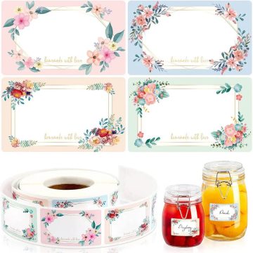 Flowers Name Labels Kitchen Blank Handwritten Date Stickers Refrigerator Freezer Food Storage Small Business